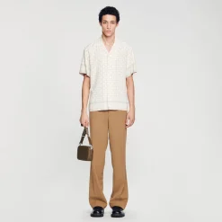 Homme SANDRO Chemise Manches Courtes Square Cross