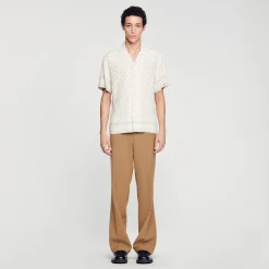 Homme SANDRO Chemise Manches Courtes Square Cross
