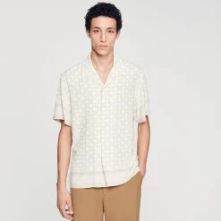 Homme SANDRO Chemise Manches Courtes Square Cross