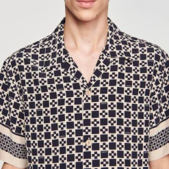 Homme SANDRO Chemise Manches Courtes Square Cross