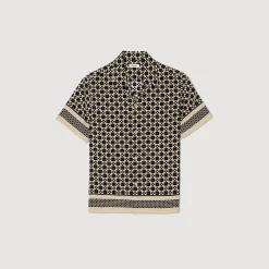 Homme SANDRO Chemise Manches Courtes Square Cross