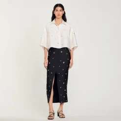 Femme SANDRO Chemise Ornée De Strass