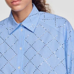 Femme SANDRO Chemise Oversize à Strass