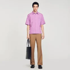 Homme SANDRO Chemise Oversize Jacquard Fleurs