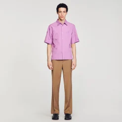 Homme SANDRO Chemise Oversize Jacquard Fleurs