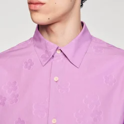 Homme SANDRO Chemise Oversize Jacquard Fleurs