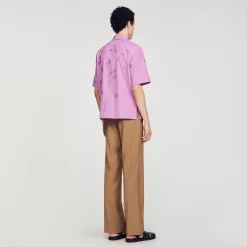 Homme SANDRO Chemise Oversize Jacquard Fleurs