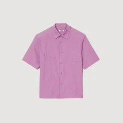 Homme SANDRO Chemise Oversize Jacquard Fleurs