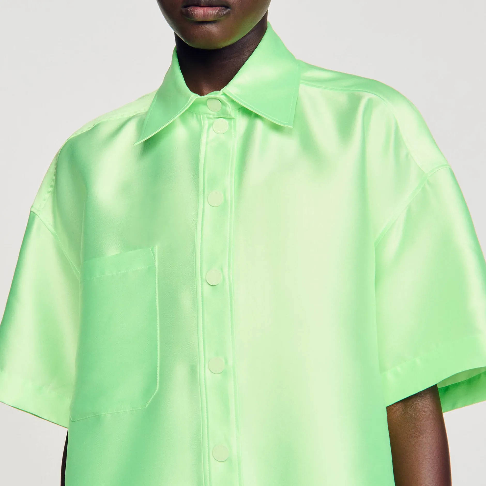 Femme SANDRO Chemise Oversized Satinée