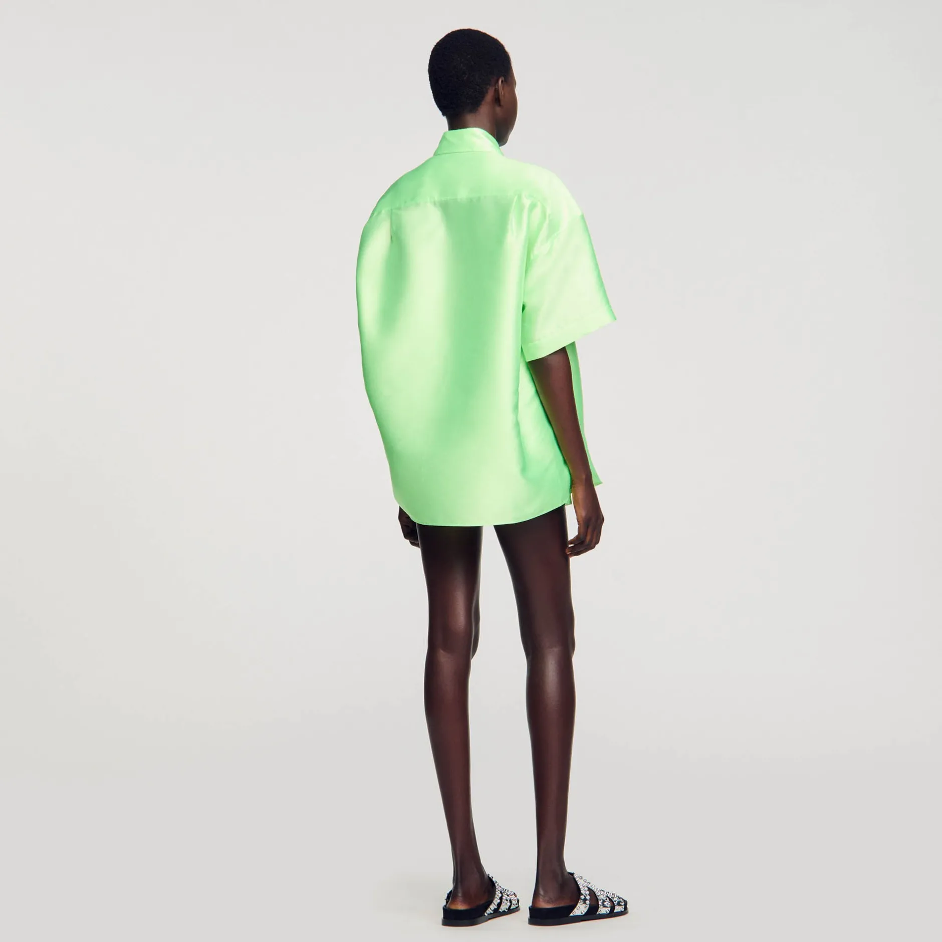 Femme SANDRO Chemise Oversized Satinée