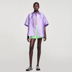 Femme SANDRO Chemise Oversized Satinée
