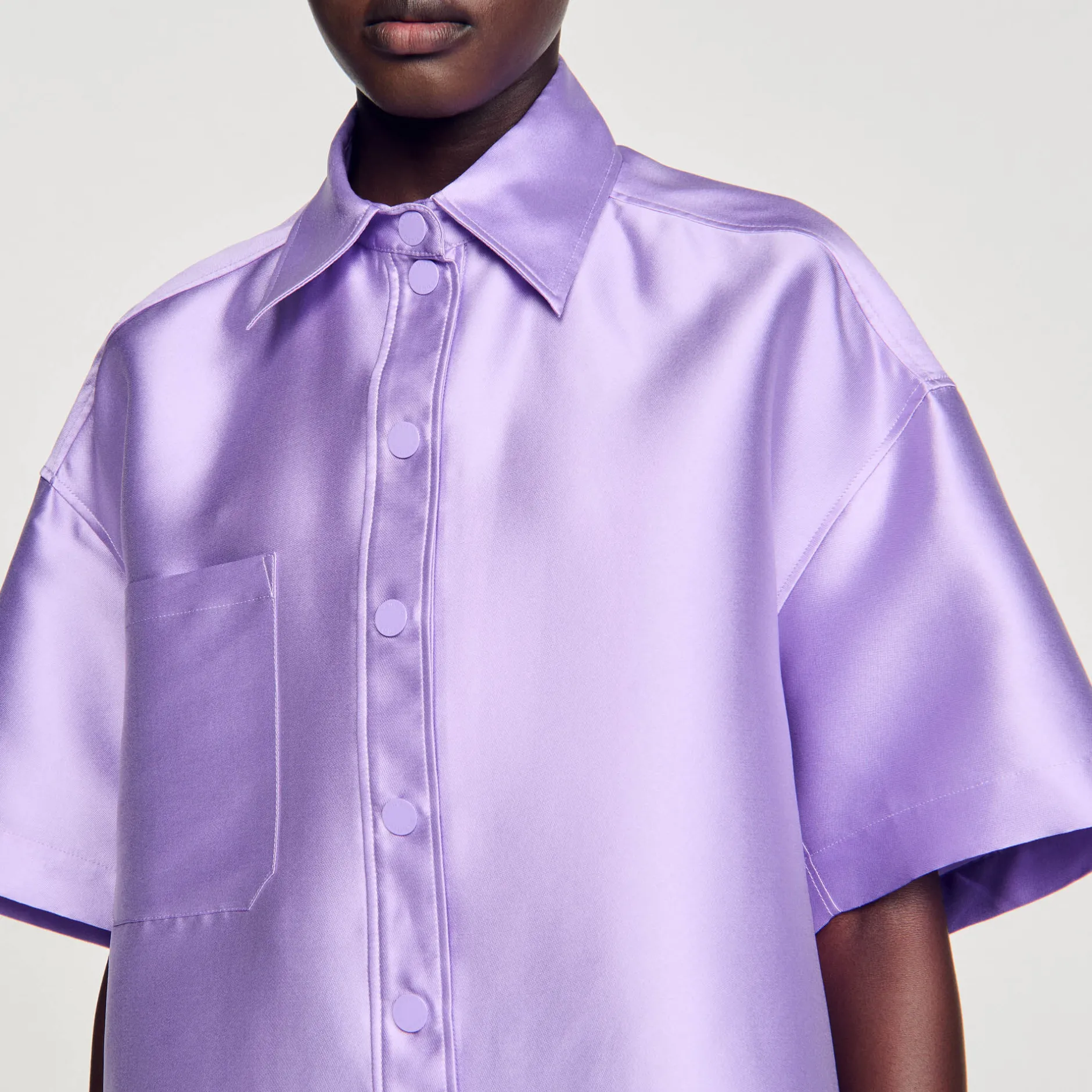 Femme SANDRO Chemise Oversized Satinée