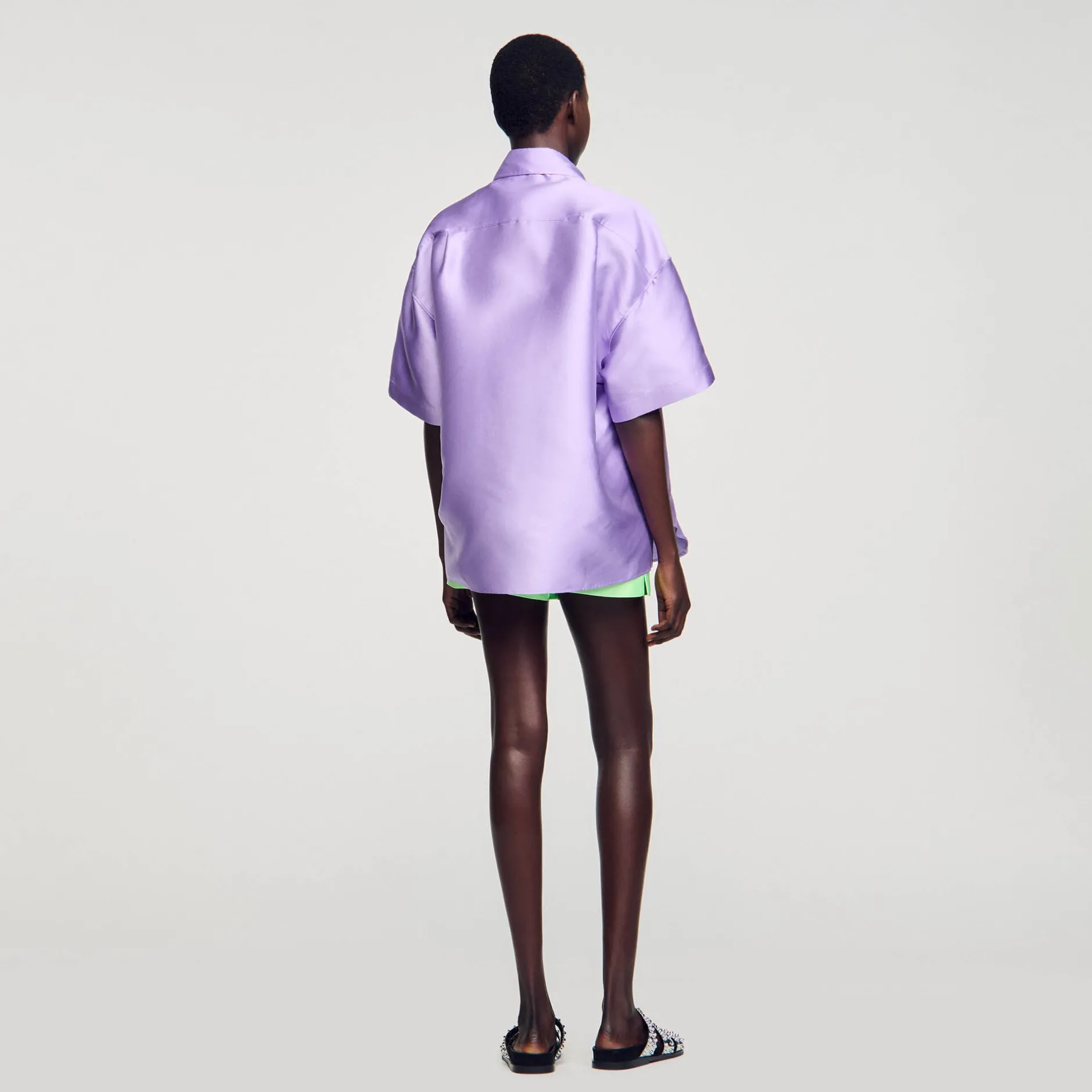 Femme SANDRO Chemise Oversized Satinée
