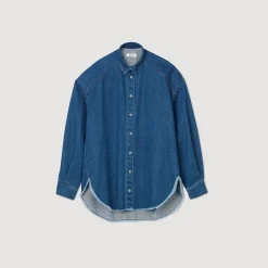Femme SANDRO Chemise Strassée En Jean