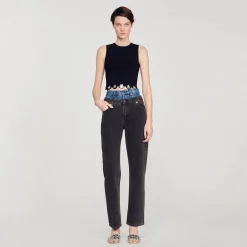 Femme SANDRO Débardeur Court En Maille