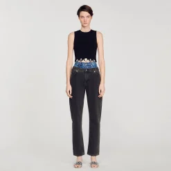 Femme SANDRO Débardeur Court En Maille