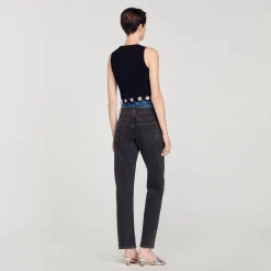 Femme SANDRO Débardeur Court En Maille
