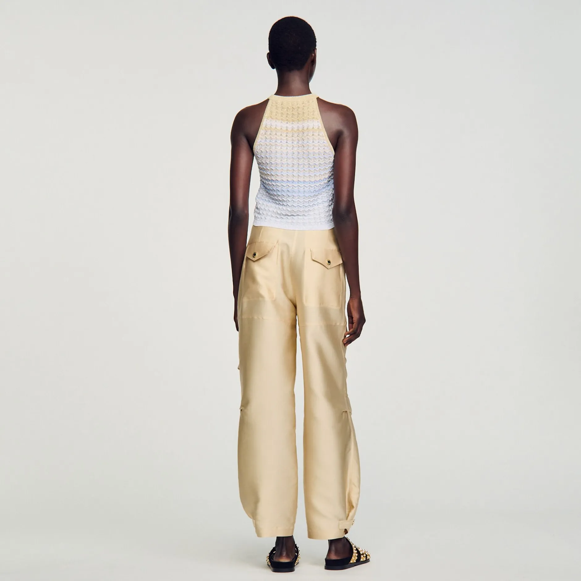 Femme SANDRO Débardeur Court En Maille