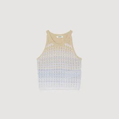 Femme SANDRO Débardeur Court En Maille
