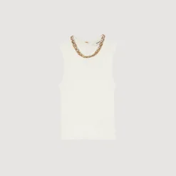 Femme SANDRO Débardeur En Maille Col Bijoux