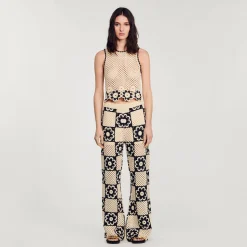 Femme SANDRO Débardeur En Maille Crochet