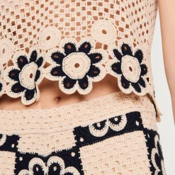 Femme SANDRO Débardeur En Maille Crochet