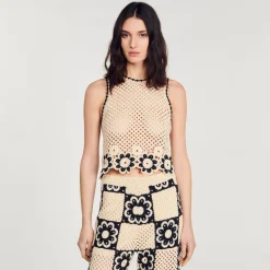 Femme SANDRO Débardeur En Maille Crochet