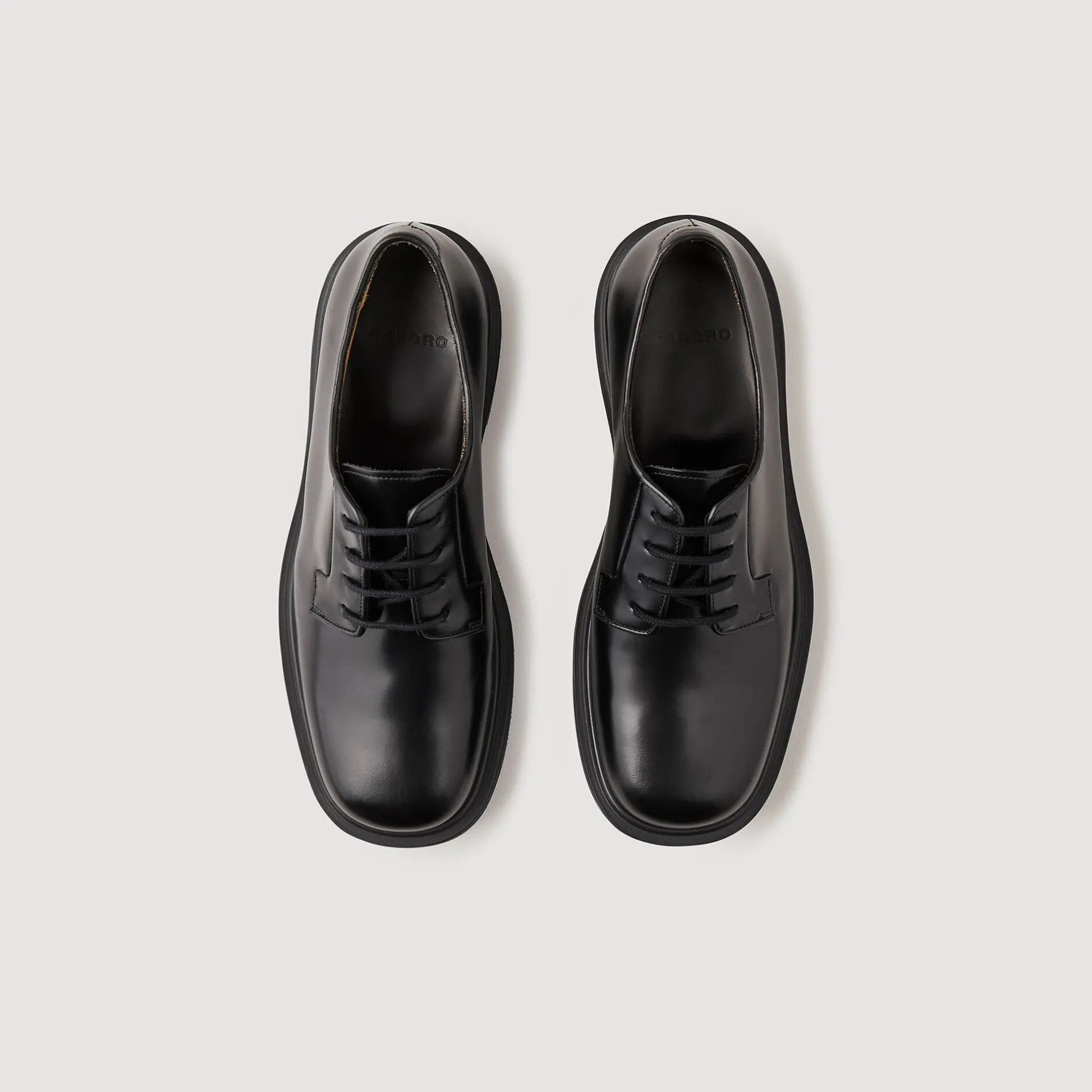 Homme SANDRO Derbies En Cuir Glacé