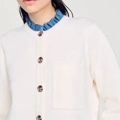 Femme SANDRO Gilet à Col Montant Amovible