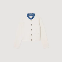 Femme SANDRO Gilet à Col Montant Amovible