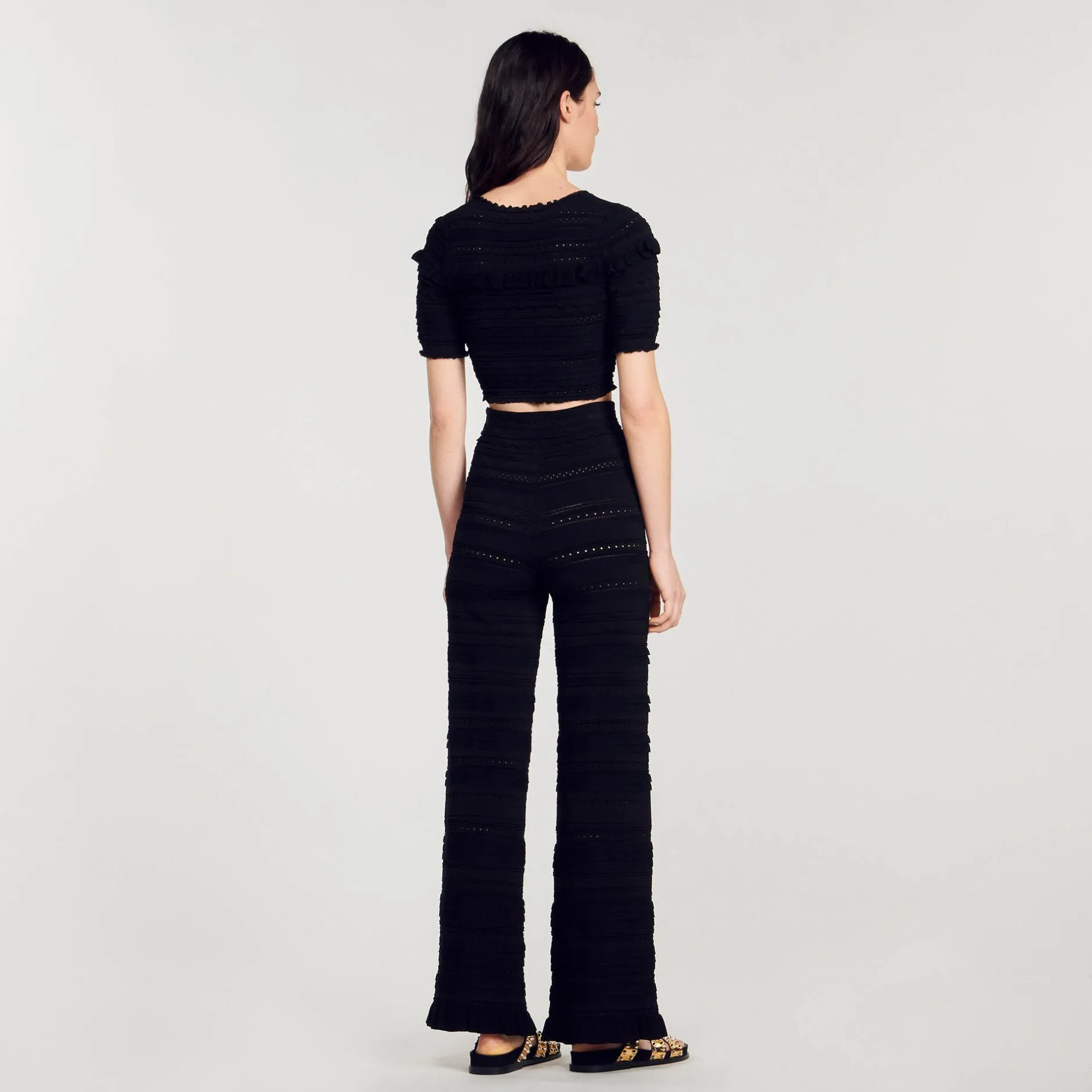 Femme SANDRO Gilet Court En Maille