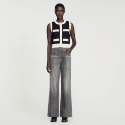 Femme SANDRO Gilet En Maille Sans Manches