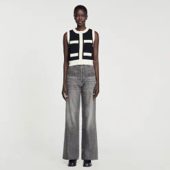 Femme SANDRO Gilet En Maille Sans Manches