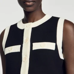 Femme SANDRO Gilet En Maille Sans Manches