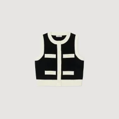 Femme SANDRO Gilet En Maille Sans Manches