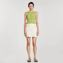 Femme SANDRO Gilet En Maille Sans Manches