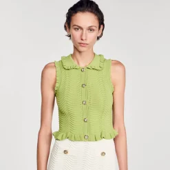 Femme SANDRO Gilet En Maille Sans Manches