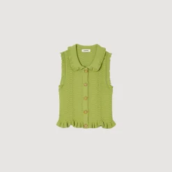 Femme SANDRO Gilet En Maille Sans Manches