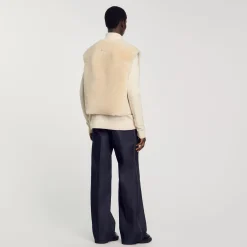 Homme SANDRO Gilet Sans Manches En Mouton Retourné