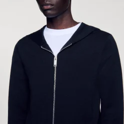 Homme SANDRO Gilet Zippé Avec Capuche