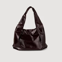 Femme SANDRO Grand Sac En Cuir Brillant