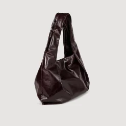 Femme SANDRO Grand Sac En Cuir Brillant