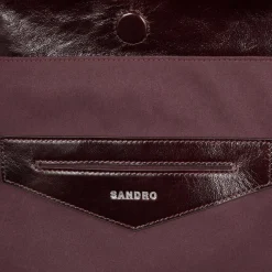 Femme SANDRO Grand Sac En Cuir Brillant