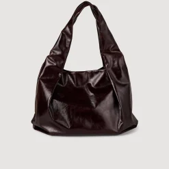 Femme SANDRO Grand Sac En Cuir Brillant