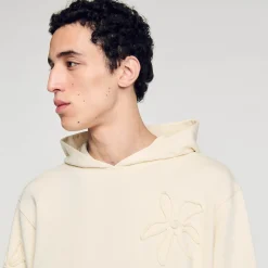 Homme SANDRO Hoodie à Capuche Orné De Fleurs