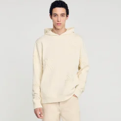 Homme SANDRO Hoodie à Capuche Orné De Fleurs