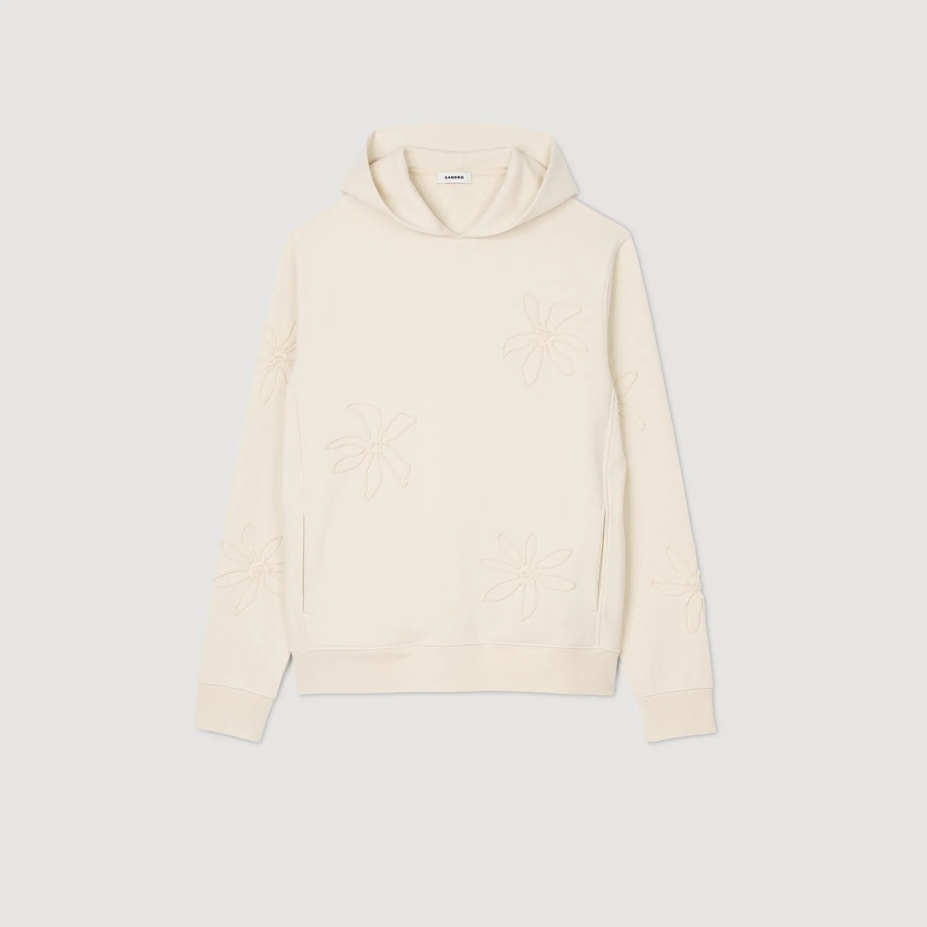 Homme SANDRO Hoodie à Capuche Orné De Fleurs