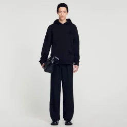 Homme SANDRO Hoodie à Capuche Orné De Fleurs