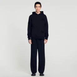 Homme SANDRO Hoodie à Capuche Orné De Fleurs