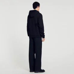 Homme SANDRO Hoodie à Capuche Orné De Fleurs